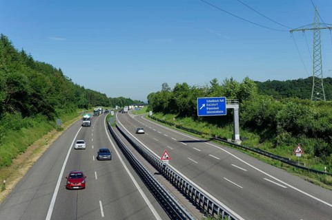 Motorway A6 near Kupferzell, car, cars, Hohenlohe, road, motorway, accident risk, Germany, Europe