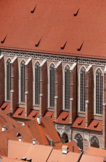 View from Trausnitz Castle to the south wall of the nave, St., Sankt, Saint