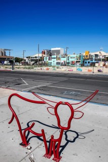 Longhorn-shaped bike rack, Las Vegas, Nevada, USA, North America