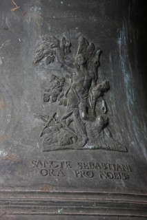 Parish bell, relief of St Sebastian, St, Saint, Saint