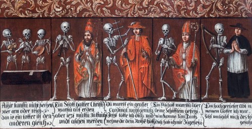 Pilgrimage church, Dance of Death, painting from the 17th century