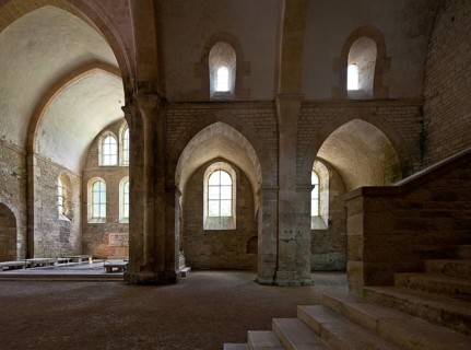 Fontenay Abbey Church Staircase to the dormitory in the south transept built 1139-47 South transept