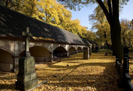 Crypt with candle arches in autumn