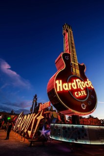 The Hard Rock Cafe neon guitar was modelled on Pete Townsend's Gibson Les Paul guitar from The Who,