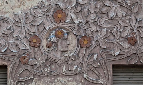 Alsleben (Saale) Art Nouveau façade relief 68936 Created around 1900 right side detail