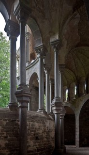 Heisterbach, abbey ruins Ruins of the abbey church Built 1202-37 Partial view View inside to the