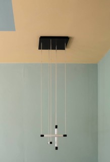 Jena, Villa Auerbach, built in 1924 by Walter Gropius, living room with lamp by Gerrit Rietveld