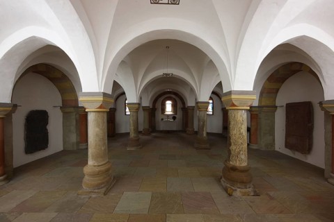 Crypt, view to the east Church of St., Church of St., St., St., Saint