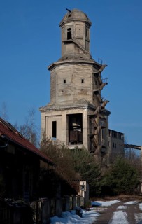 So-called BERZIT-TOWER for lignite drying, investment ruin from 1922