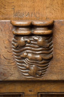 Choir stalls, drolleries on the stall cheeks with proverbial depictions, 1493 by Johannes Gruter