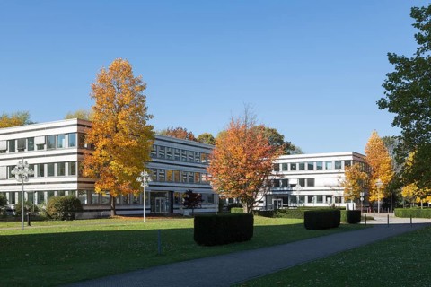 Alliance buildings on Tulpenfeld, built 1964-1969 by Hanns Dustmann, atrium houses 1 and 2