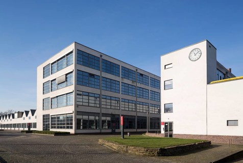 Krefeld, Vereingte Seidenweber AG Verseidag, HE building and clock tower, built in 1931/1935 by