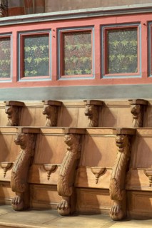 Brauweiler near Pulheim, St Nicholas Abbey Church, choir stalls with painted choir screens