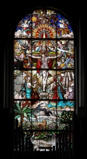 Pilgrimage church of St Nicholas, window above the organ, St, Saint, Saint