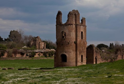Circus of Maxentius, left Villa of Maxentius