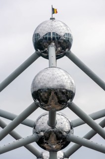 Brussels, Bruxelles, site of Expo 1958, Atomium, 165-billion-fold enlargement of an iron molecule,