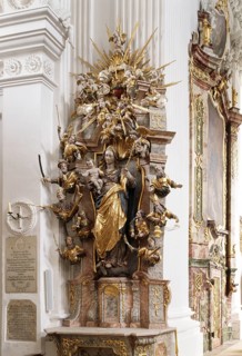 Left altar on the choir arch, Mother of God Mary, 1688, St., Saint, Saint