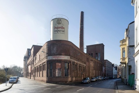 Krefeld, Dujardin distillery in Ürdingen, built until 1930