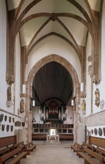 Nuremberg, Protestant parish church of St Jokob. View from the choir to the organ, St., Sankt,