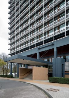 Former high-rise parliament building Langer Eugen, built 1966-1969 by Egon Eiermann, today