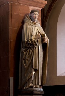 Late Gothic figure of Hermann Joseph in a white coat, St., Saint, Saint