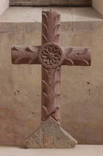 Monastery church, Romanesque cross from the west façade, now placed in the choir, St., Sankt, Saint