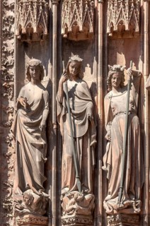 Strasbourg Cathedral, Cathédrale Notre-Dame de Strasbourg, northern west portal, wall figures: