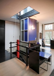 Utrecht, Rietveld-Schröder House or Schröder House, 1924 by Gerrit Rietveld, interior on the upper