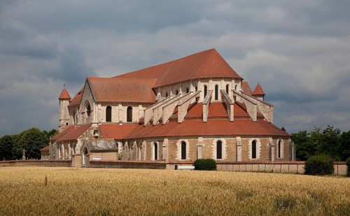 Pontigny Abbey Church Exterior view from east-south-east 1145-1206 built. Largest preserved