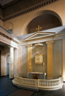 Built from 1829 to 1833 to designs by the Danish state architect Christian Frederik Hansen, pulpit