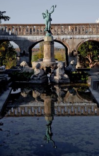 Main construction period 1907-1915 by Bernhard Sehring, lion fountain with bronze sculpture of