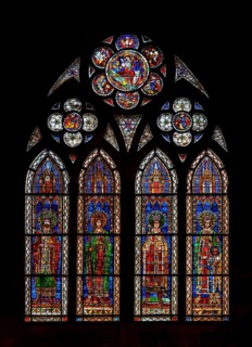 Strasbourg Cathedral, Cathédrale Notre-Dame de Strasbourg, north aisle, 2nd window from the west,