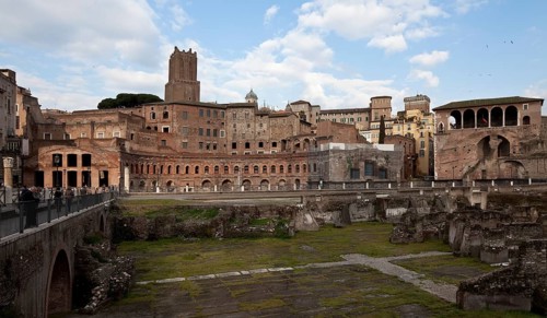View from the west, Trajan's Markets behind, Torre delle Milizie on the left