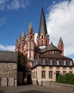 Limburg an der Lahn, Cathedral, view from east-southeast in front baroque convent building, St.,