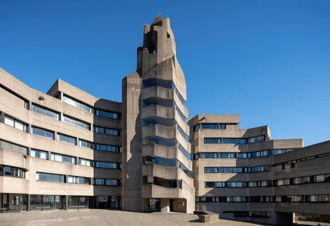 Bergisch-Gladbach, district of Bensberg, town hall, built 1964-1969 by Gottfried B?hm on the ground