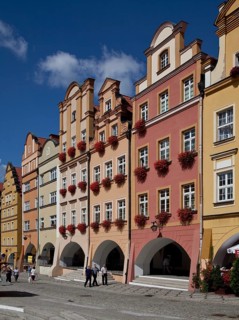 Arbour houses on the north-east side of the market square, view from the south-east, reconstruction