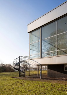 Krefeld-Hohenbudberg, Bayer-Werke, casino, staff canteen built in 1961 by Hentrich, Petschnigg und