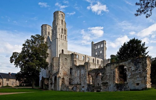 Begun in 1040, destroyed from 1562, view from south-west, in front former guest house, St., Sankt,