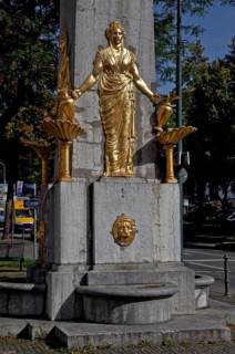 Aachen drinking fountain HOTMANNSPIEF Erected 1825-30 Obelisk made of bluestone with four identical