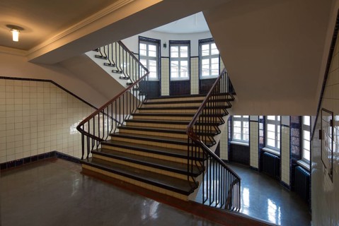 Hamburg Kontorhaus CHILEHAUS, built 1922-24 by Fritz Höger, staircase