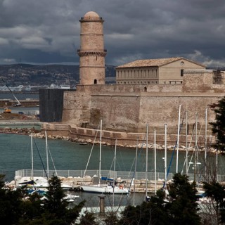 View from the south, in front entrance to the old harbour Vieux-Port