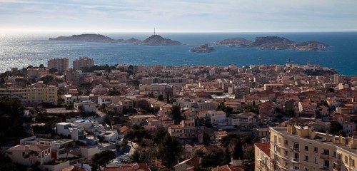 Marseille, view from the Basilique Notre-Dame-de-la-Garde to the Frioul Islands