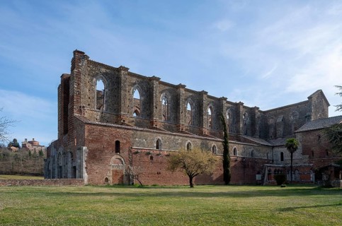 San Galgano, Cistercian monastery ruins, view from south-west