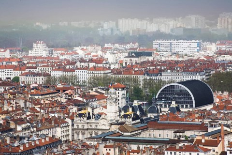 Lyon, view from Fourvière hill to the east