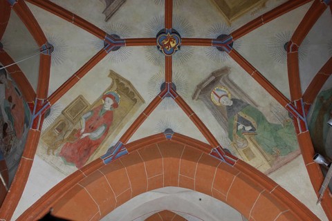 South aisle, frescoes in the 3rd bay, Church Fathers Church of St., Church of St., St., St., Saint