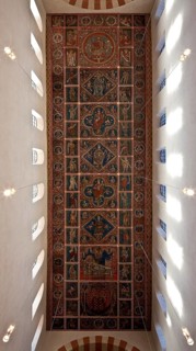 Painted wooden ceiling in the nave, after 1200, approx. 9m x 27m, St., Sankt, Saint