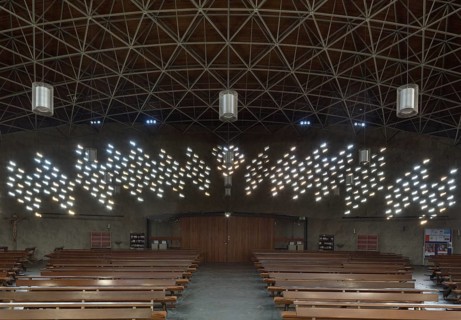 Built 1956-1958 by Josef Lehmbrock, diamond-shaped windows, St., Sankt, Saint