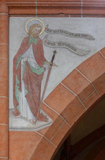 Nave arcades, paintings of the 12 apostles Church of St., Church of St., St., St., Saint
