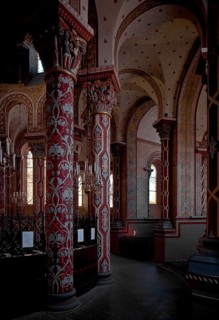 Choir aisle inside to the north-east, 19th century painting, St., Sankt, Saint
