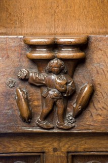 Choir stalls, drolleries on the stall sides with proverbial depictions, 1493 by Johannes Gruter